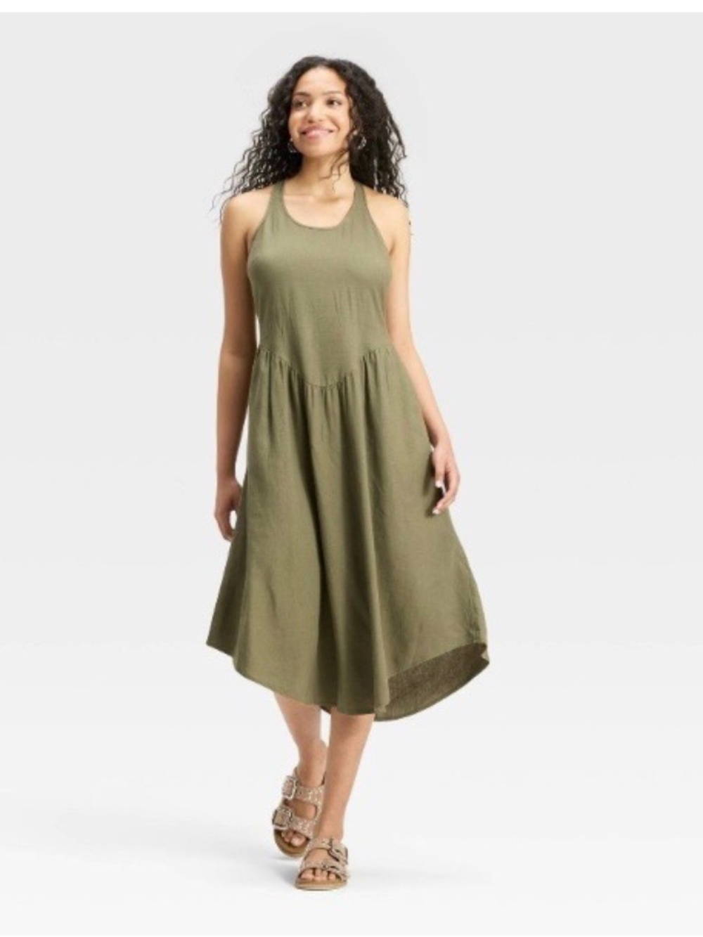 Universal Thread Sleeveless Olive Midi Dress. Sz XXL.
